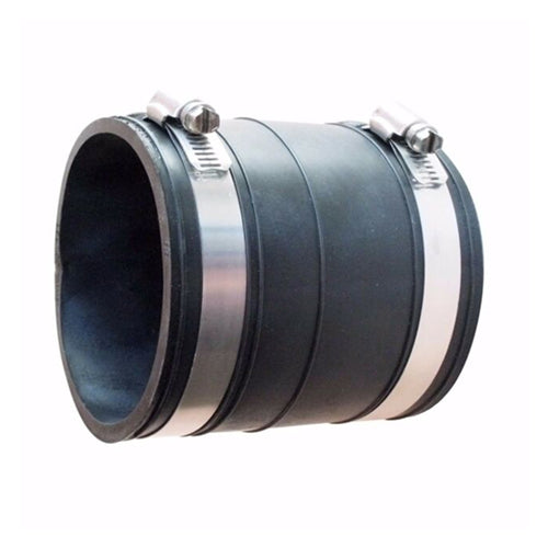 Vitow Universal Rubberized PVC Flexible Soil Clay Adaptors for Clay to Plastic or Cast Iron - 6" x 6" - DFW0266