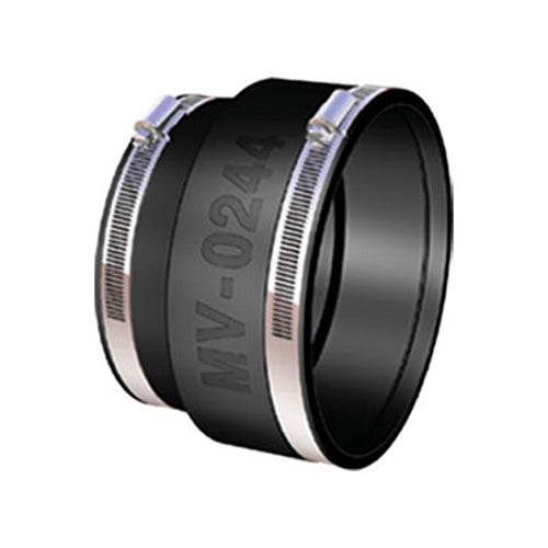 Vitow Universal Rubber Flexible Soil Clay Adaptors for Clay to Plastic or Cast Iron - 4" x 4" - MV0244