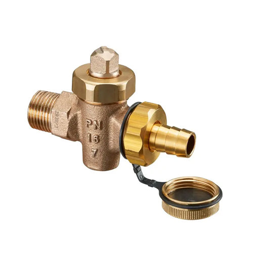 Oventrop Fill and Drain Cock - Heavy Pattern Bronze - DN15 - 1032004