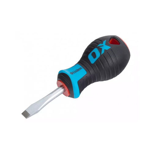 OX Pro Slotted Flared Screwdriver Stubby - 6.5 x 38mm - OX-P362338