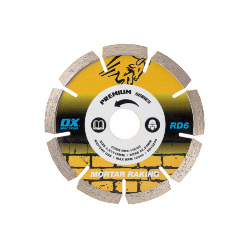 OX Sprectrum Plus Diamond Blade - Mortar Raking - 115/22.23mm - RD6-115/22