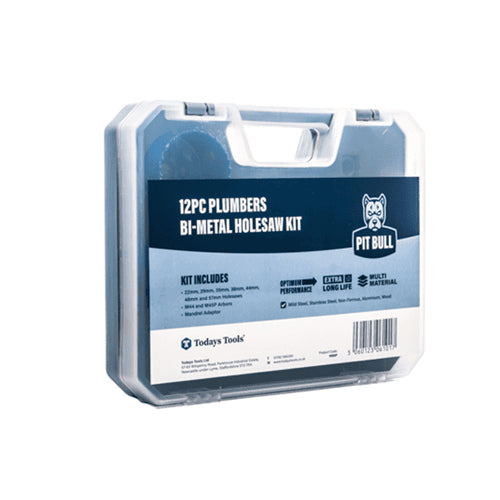 Pit Bull Plumbers Bi-Metal Holesaw Kit - 12 Piece - HSKP