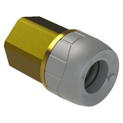 PolyPlumb Enhanced Female Adaptor BSP - 10mm x 3/8" - Grey - PB441038