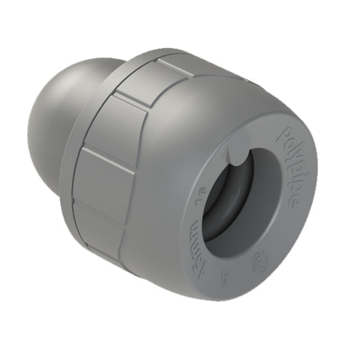 PolyPlumb Enhanced Socket Blank End - 15mm - Grey - PB1915