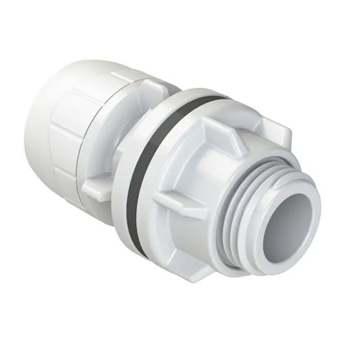 PolyPlumb Enhanced Tank Connector - 15mm x 1/2" - White - PB3815EW
