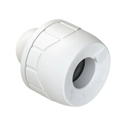PolyPlumb Enhanced Socket Blank End - 22mm - White - PB1922EW