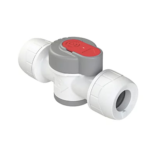 PolyPlumb Enhanced Straight Service Valve - 15mm x 1/2" - White - PB6515