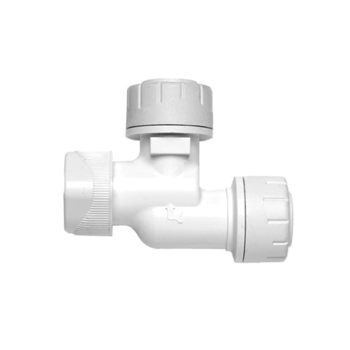 PolyPlumb Enhanced Bent Service Valve - 15mm x 15mm - White - PB7915