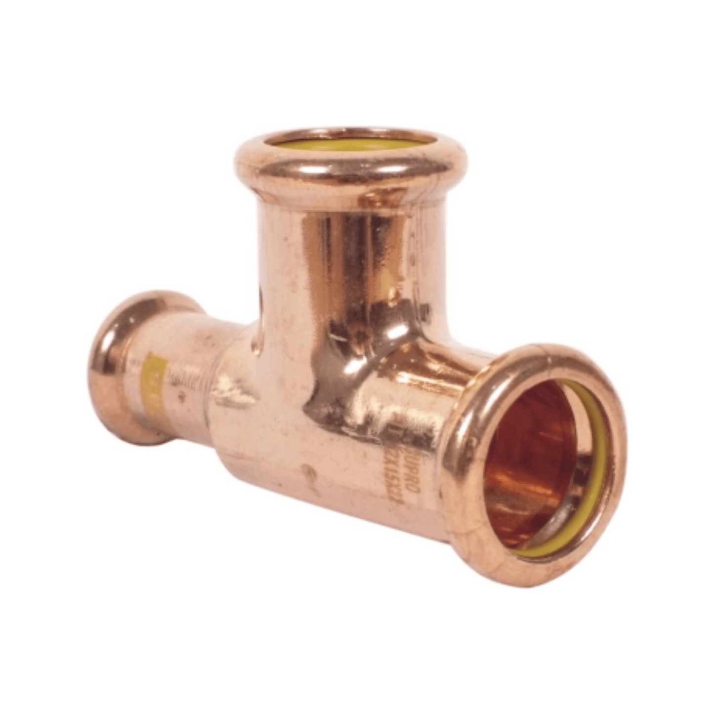 Copper Gas - M-Profile - Press Fit - One End Reducing Tee - 35mm x 28mm x 35mm