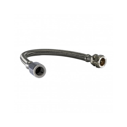 Push Fit Flexible Tap Connector - C x C - Standard Bore - 15mm x 15mm x 300mm - WRAS Approved