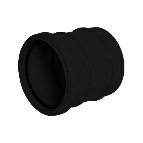 FloPlast 110mm Solvent Weld Soil - Single Socket Coupling - Black - SS107B
