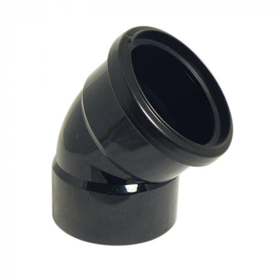 FloPlast 110mm Ring Seal Top/Solvent Bottom Soil - Offset Bend 135° - Black - SP440B