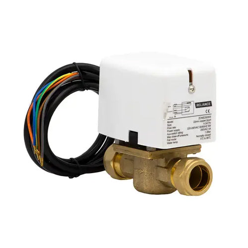 Reliance Zone Valve with Detachable Head and Pre-wired Cable - 2 Port - 22mm - ZONE250305