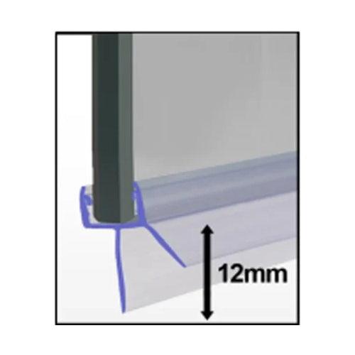 Shower Seal Shower/Bath Seal - 8-10mm Glass x 12mm Drop - 1m