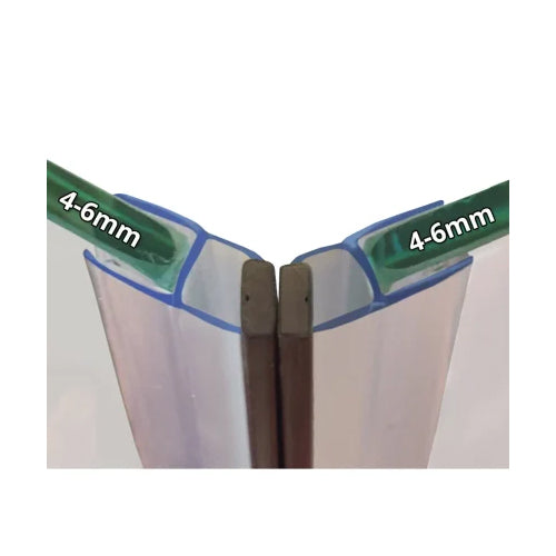 Shower Seal Magnetic Shower Door Seal - 4-6mm Glass - 20mm Gap - 2m