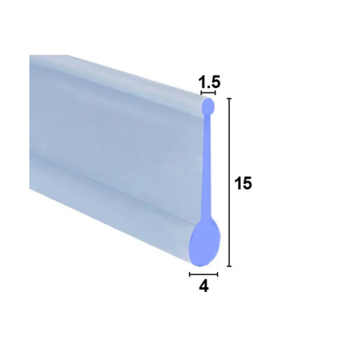 Shower Seal Bi-Fold/Channel Seal - 16mm Drop - 2m