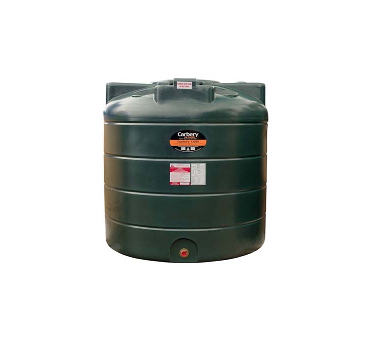 Carbery Vertical Single Skin Plastic Oil Tank - 1350 Litre - STGR1350V