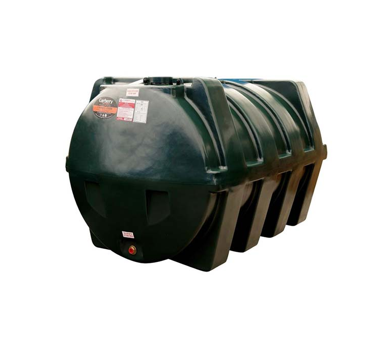 Carbery Horizontal Single Skin Plastic Oil Tank - 2500 Litre - STGR2500H-002