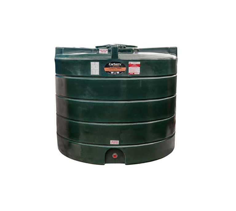 Carbery Vertical Single Skin Plastic Oil Tank - 2500 Litre - STGR2500V