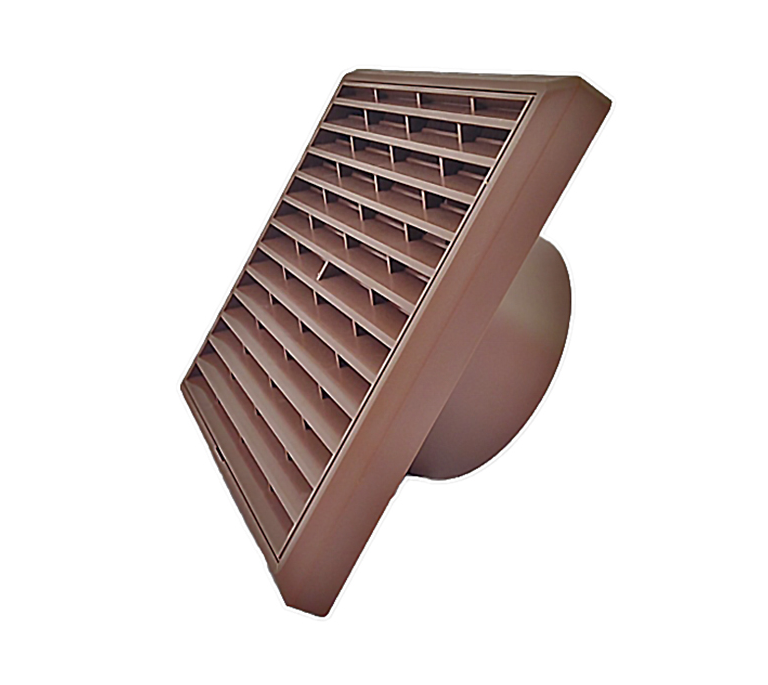 Airflow External Louvre Terminal - 4" Brown