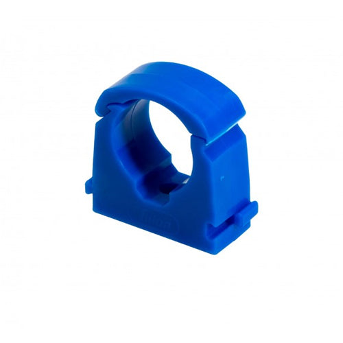 Talon Plastic Pipe Clip Hinged Single - 22mm - Blue (Bag of 20) - TS22BLU/20