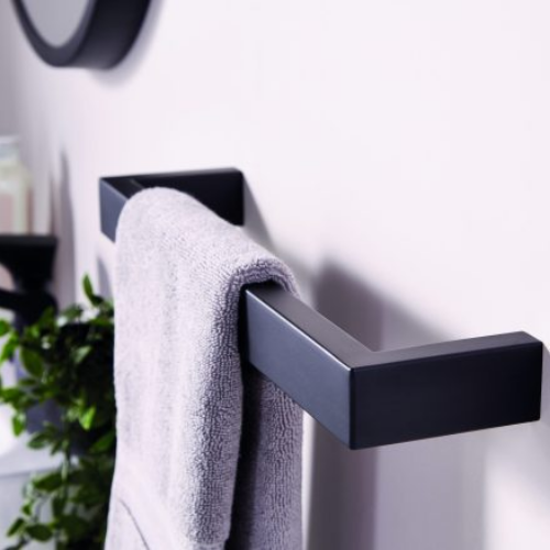 Towelrads Elcot Electric Towel Bar - 450mm - Matt Black - 488105