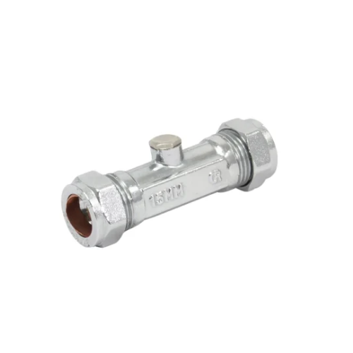 DZR Brass Chrome Plated - Double Check Valve - 15mm