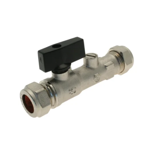 DZR Brass Chrome Plated - Double Check with Isolation Valve - 15mm