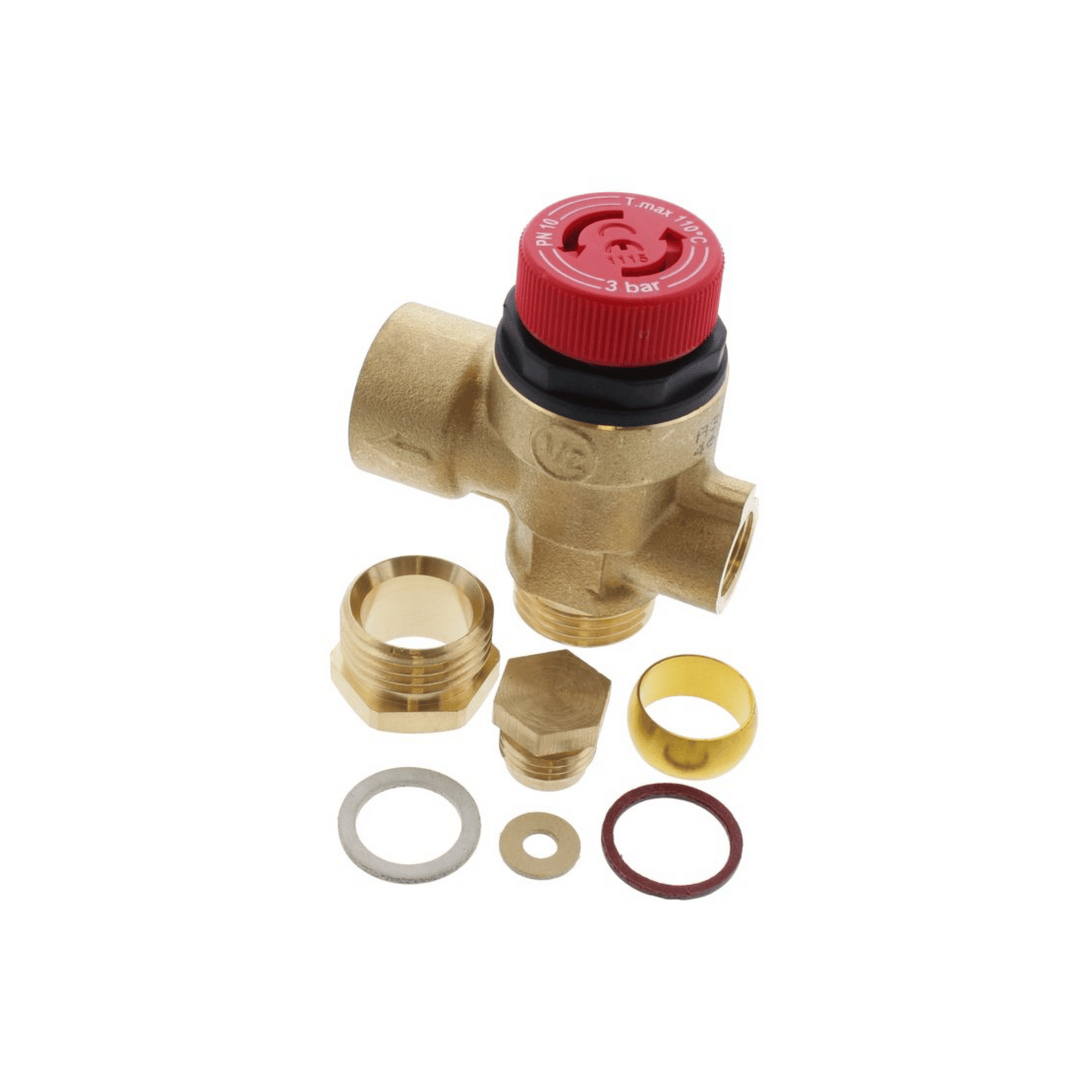 Worcester Bosch Pressure Relief Valve - 1/2 x 15mm x 1/8 - Danesmoor - 87161424160