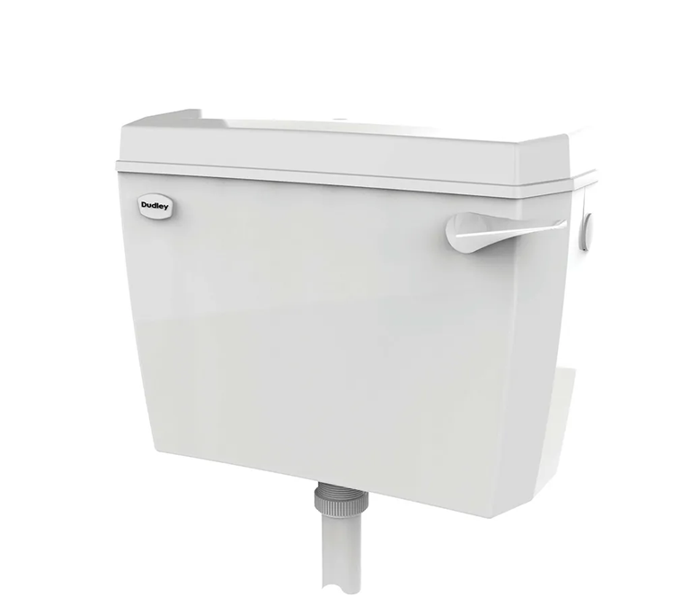 Dudley Acclaim Exposed Low Level Side Inlet Cistern with White Lever - White - 315196