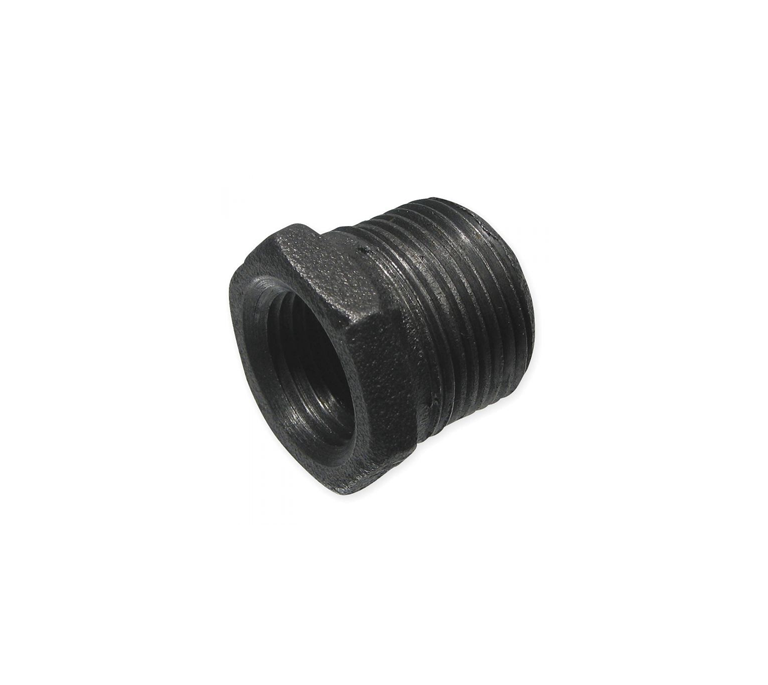 Black Iron Hexagon Bush - 1 1/2" x 1 1/4" M x F