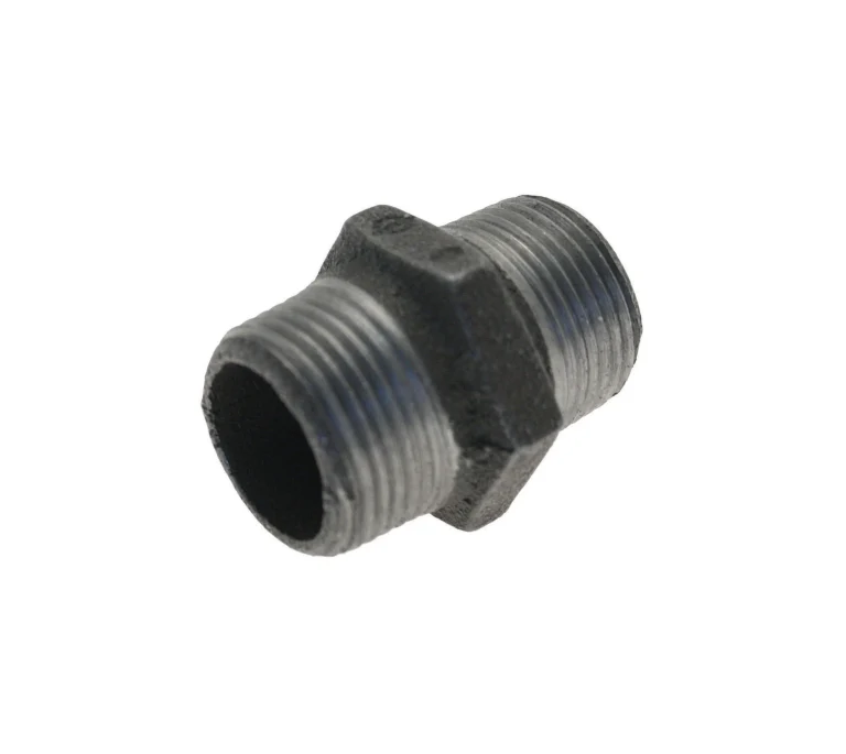 Black Iron Hexagon Nipple - 1" M x M