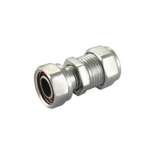 Chrome Plated Compression - Straight Tap Connector - 15mm x 1/2"