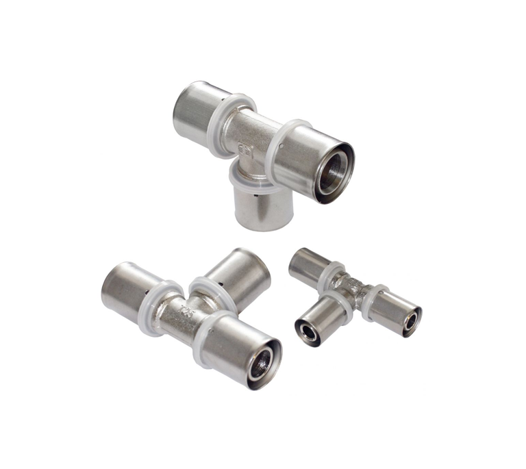 NovaTherm Unequal Tee NF5 Crimp Fitting (Pack of 1) - 32mm x 25mm x 32mm - NF5-T2632x2025x2632
