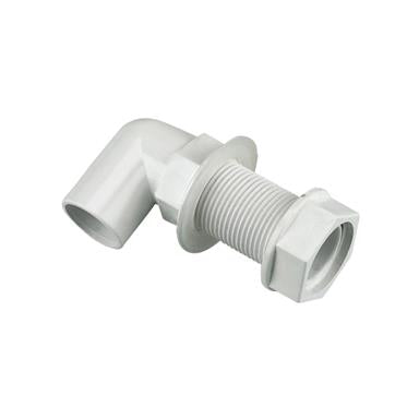 FloPlast Overflow Waste - Bent Tank Connector - 21.5mm White - OS15W