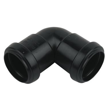 FloPlast Push Fit Waste - Knuckle Bend 90° - 40mm Black - WP11B
