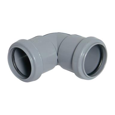 FloPlast Push Fit Waste - Knuckle Bend 90° - 40mm Grey - WP11G