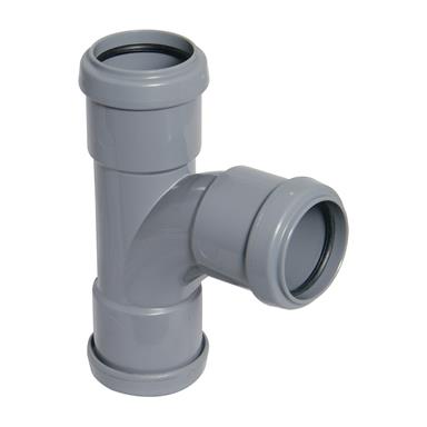 FloPlast Push Fit Waste - Tee - 40mm Grey - WP23G