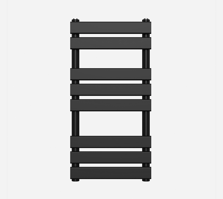 Flat Panel Towel Radiator - 800mm x 600mm - Matt Black - 391392