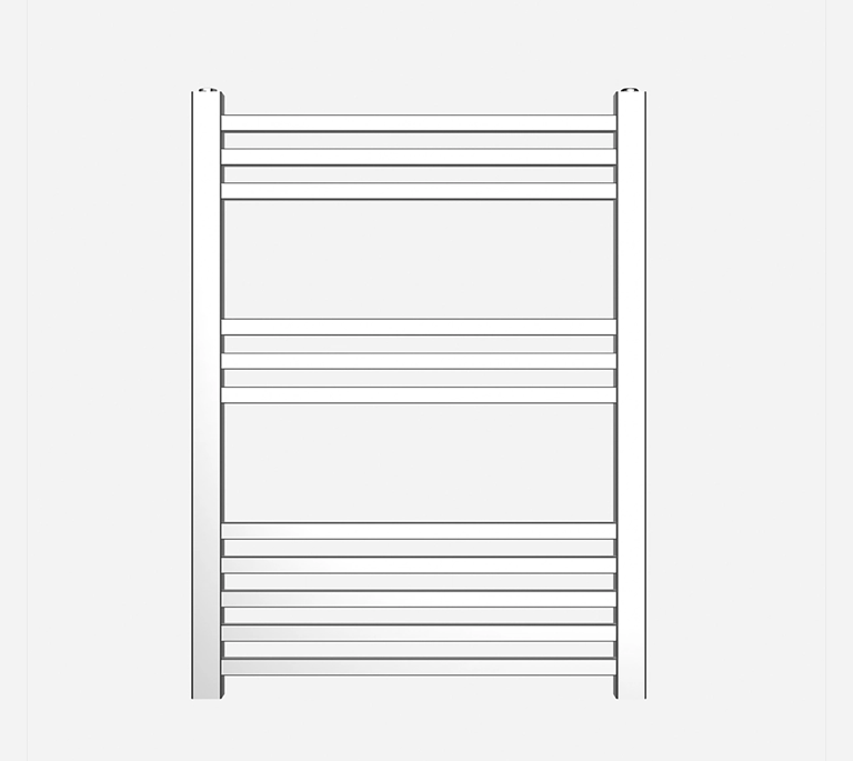 Flat Square Towel Radiator - 1200mm x 600mm - Chrome - 391352