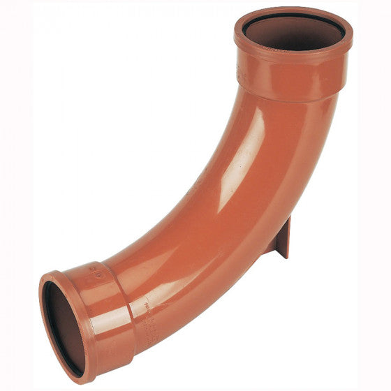 FloPlast 110mm Underground Drainage - Double Socket Rest Bend 87.5° - D571