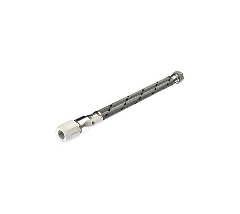 Hep2O Brass Service Valve (Handle) x BSP Nut - Standard Bore Flexible Tap Connector 15mm x 1/2" x 300mm - HD125EH/15W