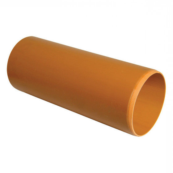FloPlast 160mm Underground Drainage - 6m Plain Ended Pipe - 6D046
