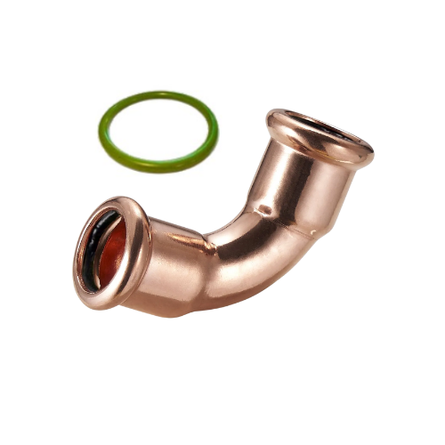 M-Press Fittings - Copper FKM for Solar, High Temp, Compressed Air & Industrial Heating - M-Profile - Press Fit - Equal Elbow - 28mm
