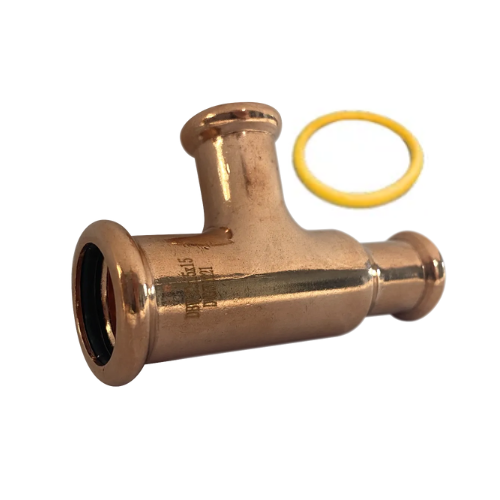 M-Press Fittings - Copper Gas - M-Profile - Press Fit - Branch & End Reducing Tee - 22mm x 15mm x 15mm