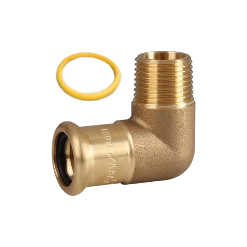 M-Press Fittings - Copper Gas - M-Profile - Press Fit - Male Iron Elbow - 15mm x 1/2"