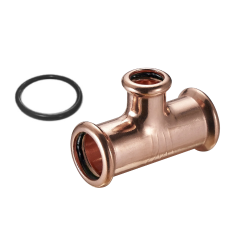M-Press Fittings - Copper Water - M-Profile - Press Fit - Branch Reducing Tee - 35mm x 35mm x 28mm