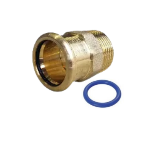 M-Press Fittings - Copper Steam - M-Profile - Press Fit - Male Iron Coupling - 22mm x 1/2"