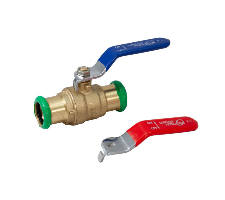 Pegasus PressFit Red & Blue Handle Lever Ball Valve - M-Profile - Water - 28mm (Pack of 1)