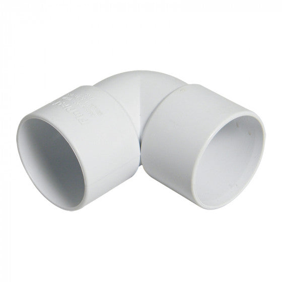 FloPlast ABS Solvent Weld Waste - Knuckle Bend 90° - 50mm White - WS12W